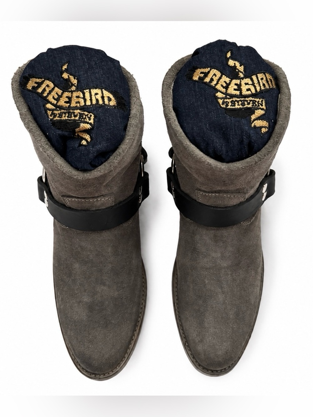 Freebird by Steven Spirit Grey Suede Harness Ankle Boots Size 8 NIB - Picture 4 of 16